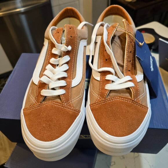 VANS LX Premium Old Skool 36 WASHED BROWN 2025 Men's Skateboarding Shoes 10 NEW - Picture 4 of 15